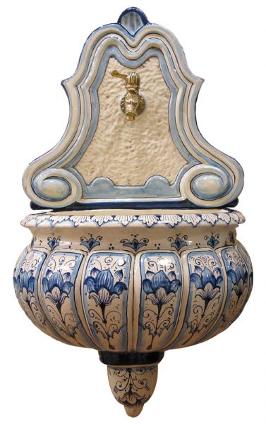 GFON901 OB090 - Outdoor Wall Fountain cm. 90H x 46L x 36P (ornato blu)